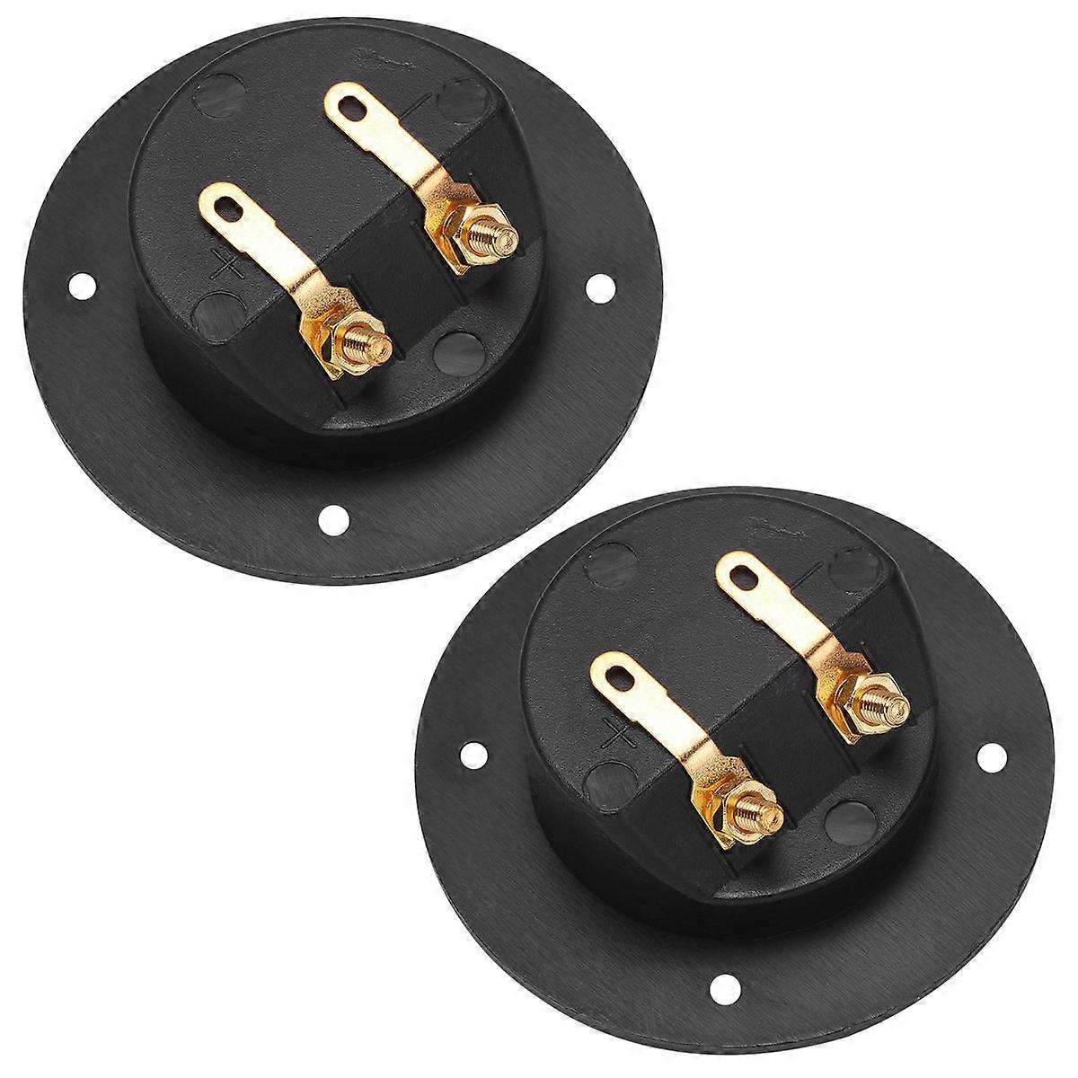 Speaker Terminal Box Subwoofer Box Terminal Diy Speaker And Subwoofer Boxes Copper Gold-Plated .50X7.50X2.50CM Proper Wiring 2Pcs