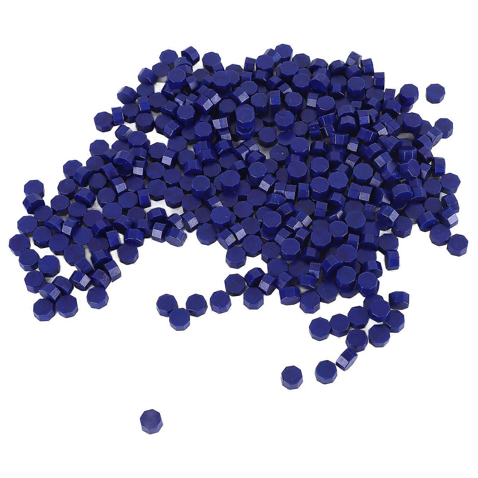 250g Octagonal Sealing Wax Easy to Melting Fast Drying Craft Wax Beads for Wedding Invitations Greeting Cards Letters Blue 