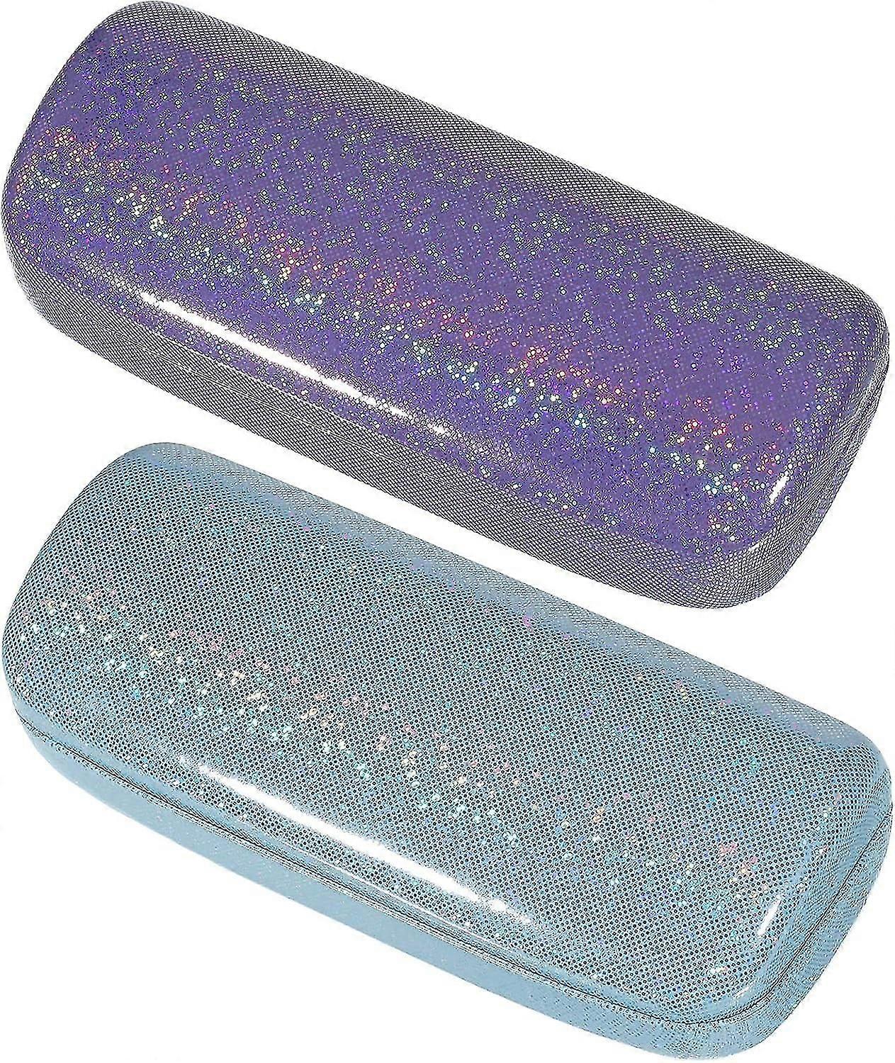 Hard Shell Eyeglasses Case - Glitter Pu Leather Glasses Case
