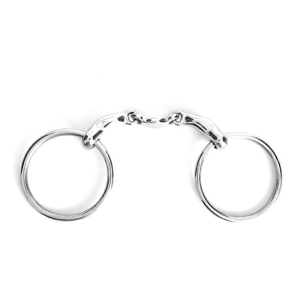 Stainless Steel Dee Bit Snaffle All Purpose Ring Horse Tool Accessories Broken Mouth with Curved Linkbig