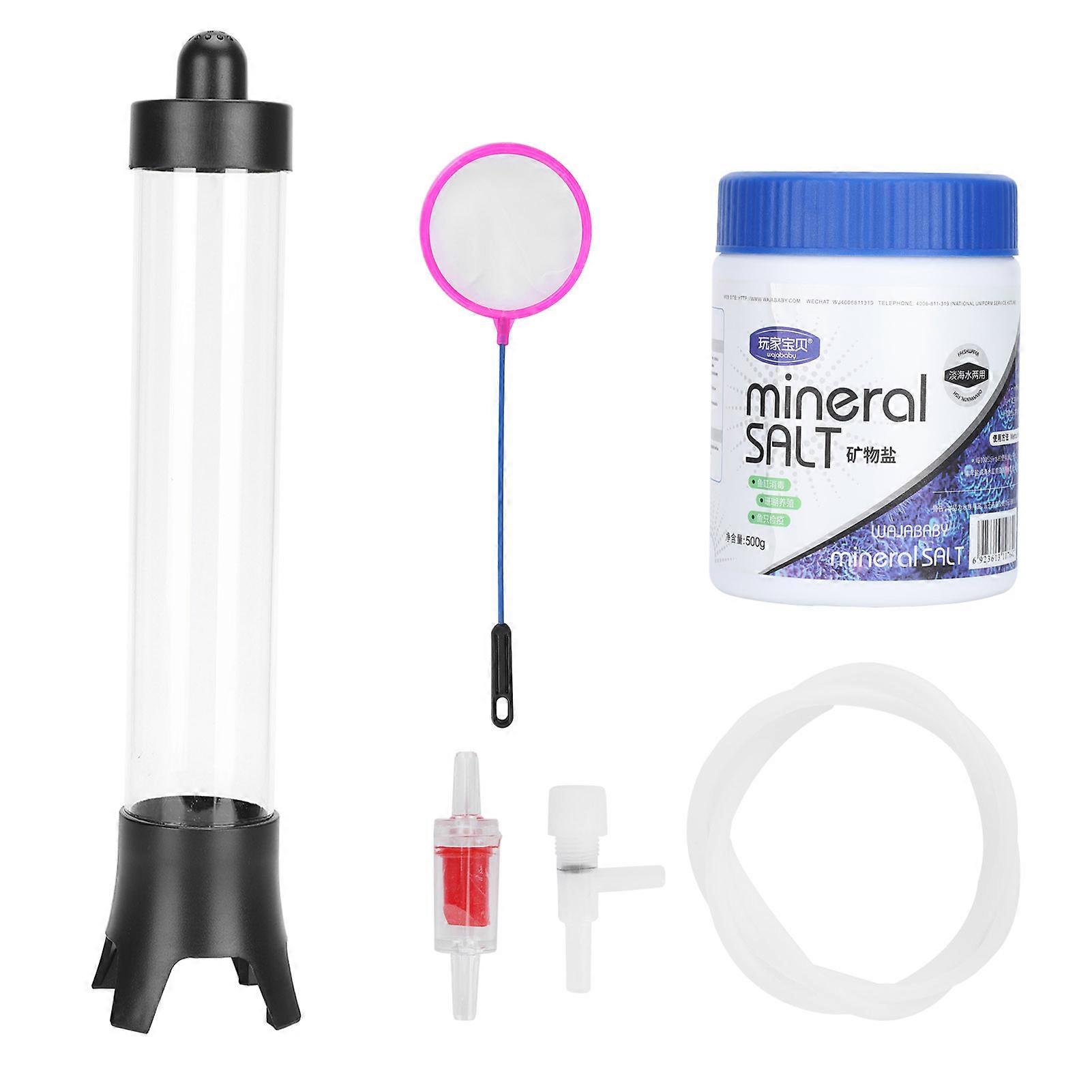Fish Tank Shrimp Breeding Hatcher Incubator Aquarium Breeder with Mineral Salts Spoon Net