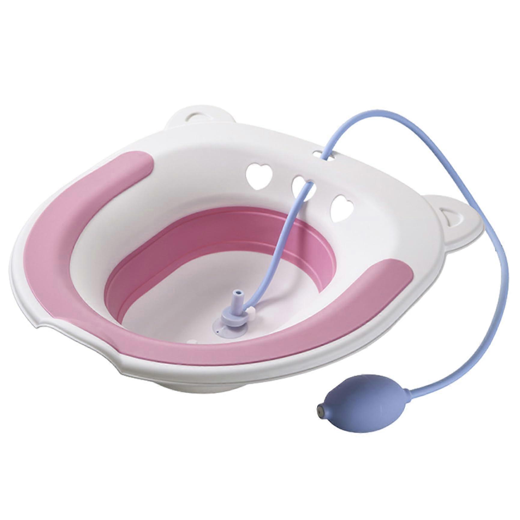 Postpartum Sitz Bath with Flusher Hose Drain Holes, Portable Essentials