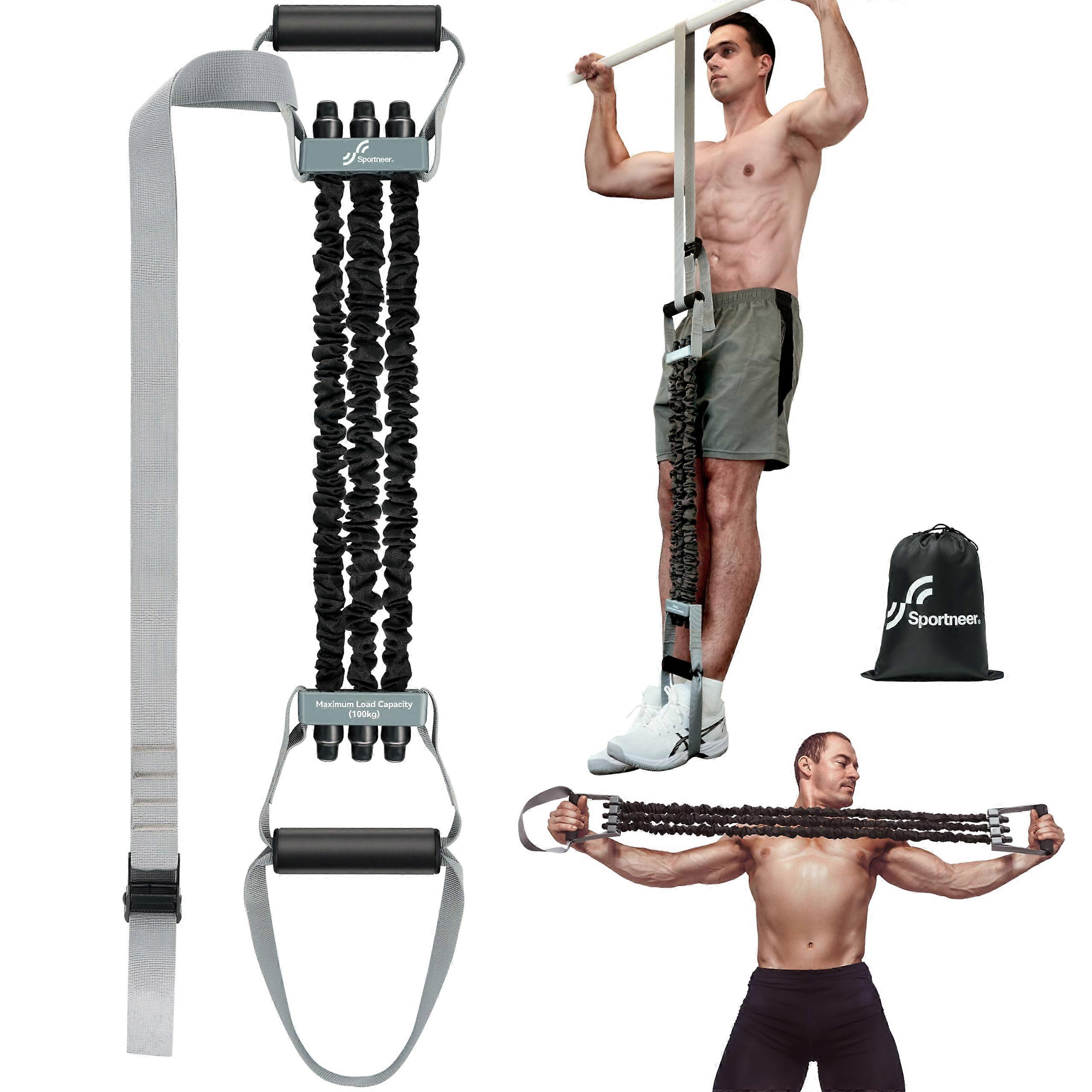 Adjustable PullUp Assistance Bands with AntiSlip Closure Storage Bag, PullUp Bands for All Fitness Levels, Multifunctional Grey