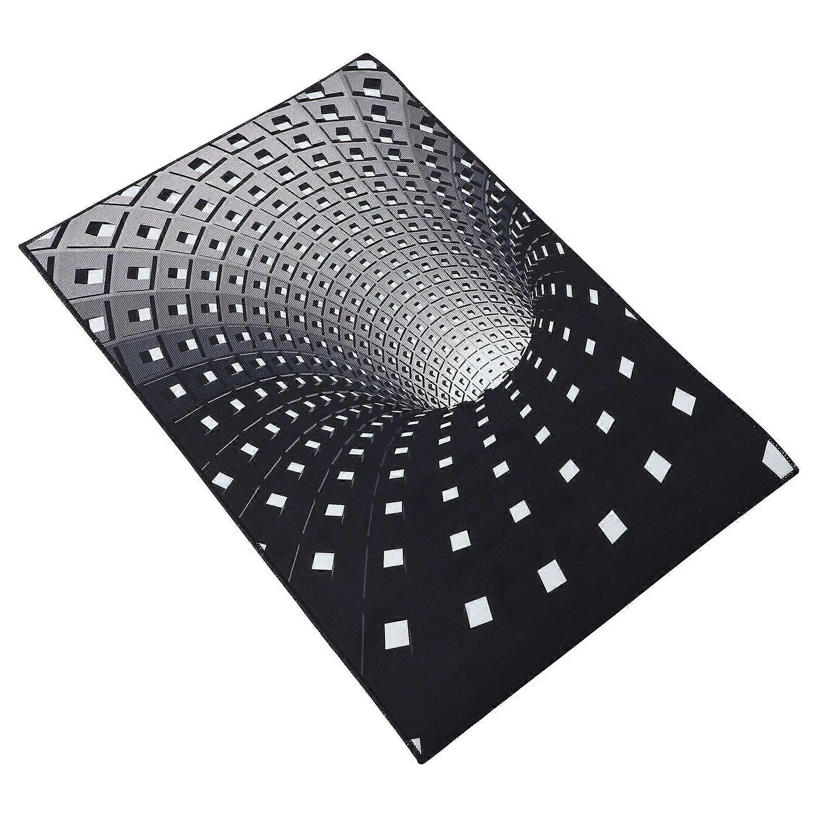 Rug For Bedroom Non Skid 3D Visual Illusion Floor Mat Rectangular Shape Simple and Generous 1Pc