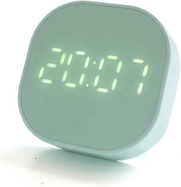 1pc LED Multifunctional Small Alarm Clock, Silent Lighting Electronic Desk Clock (green)