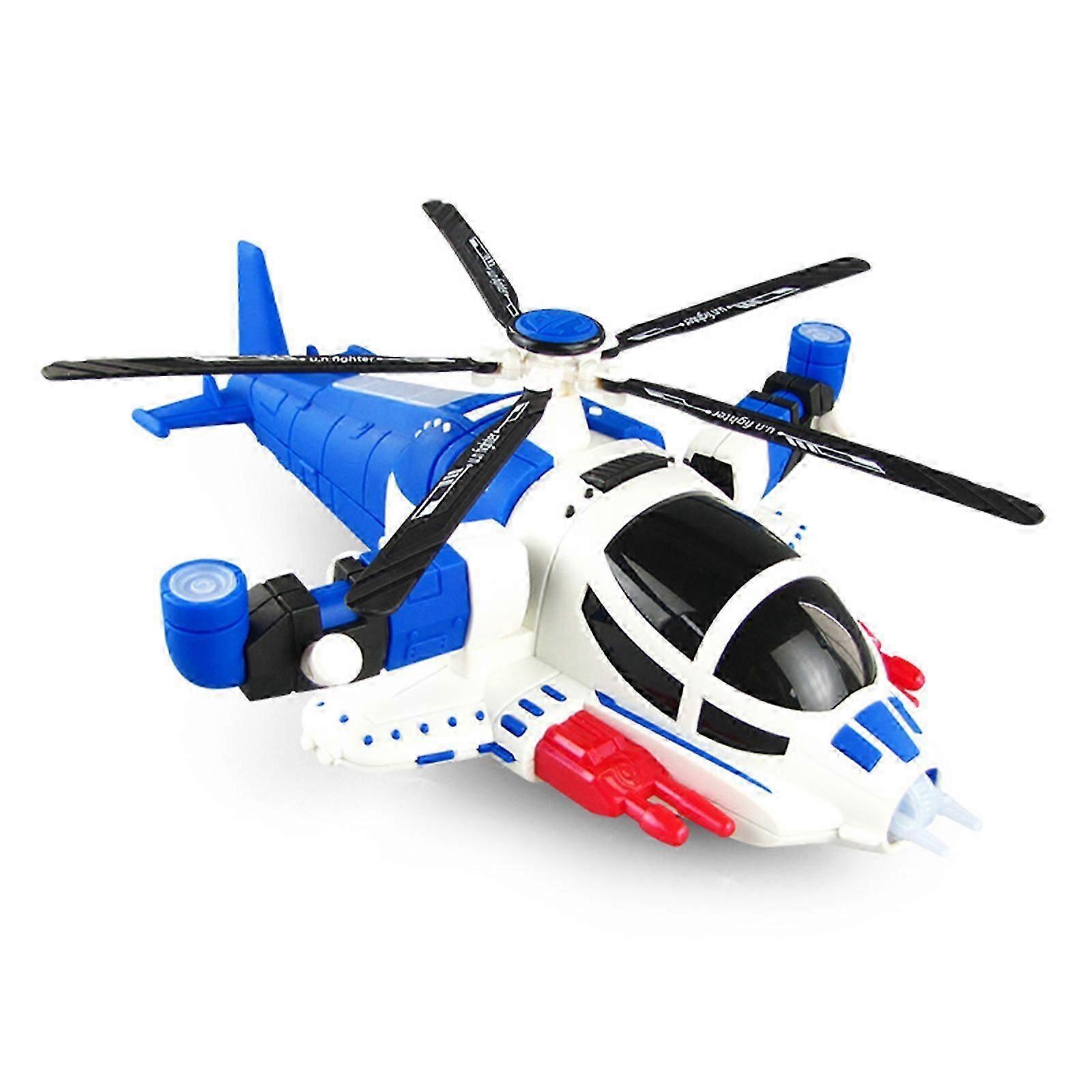 Electric Helicopter, Armed Fighter Toy, Universal Wheel Helicopter 360 Rotation with Lights and Music