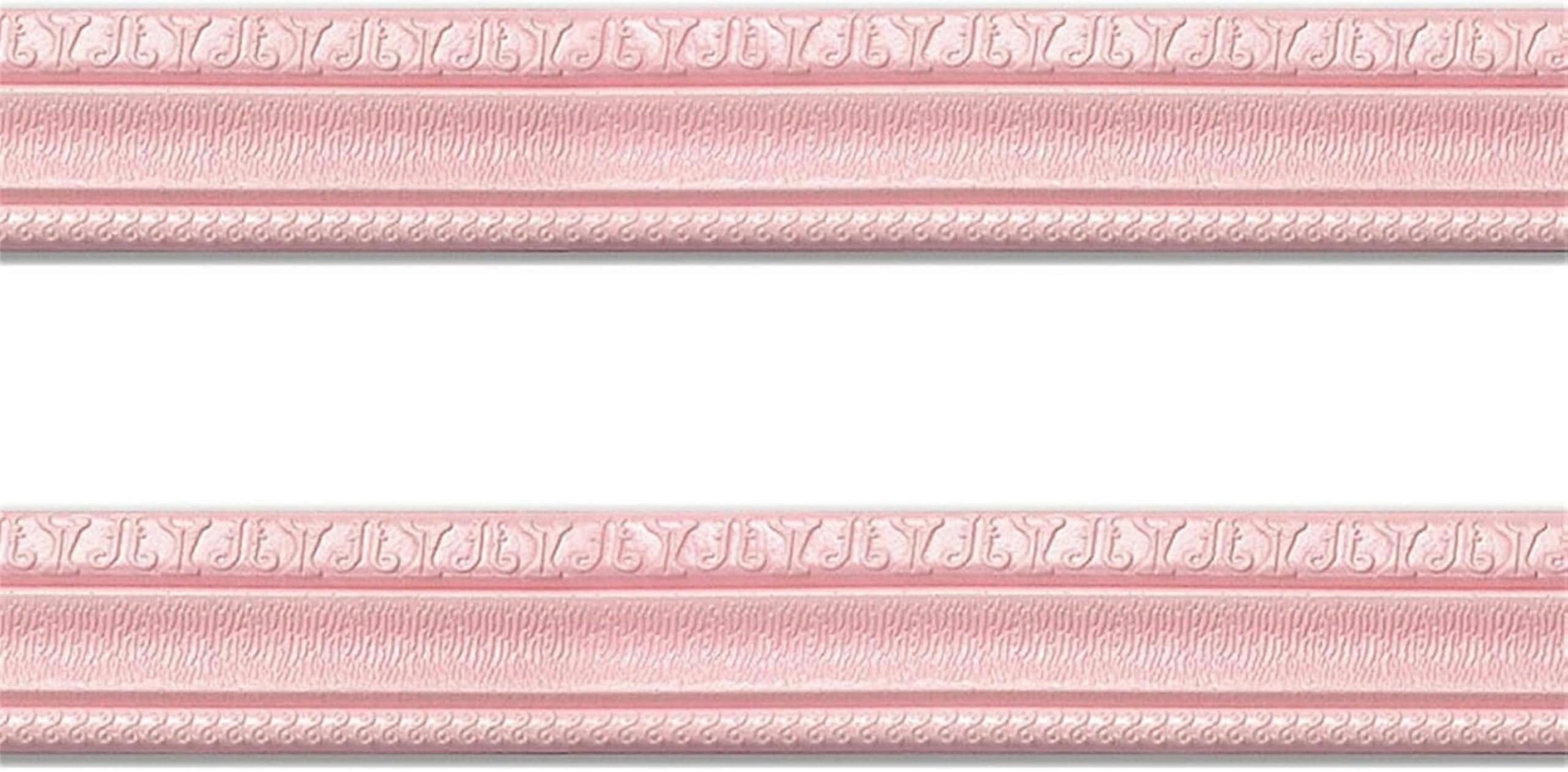 Trim selfadhesive wall edging, baseboard, decorative strip, flexible wall edge strip (Pink, 4.5MM)
