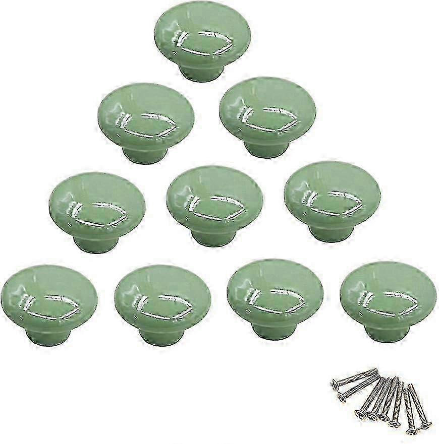 10pcs Colorful Round Ceramic Single Hole Cabinet Knobs for Drawer Cupboard Door