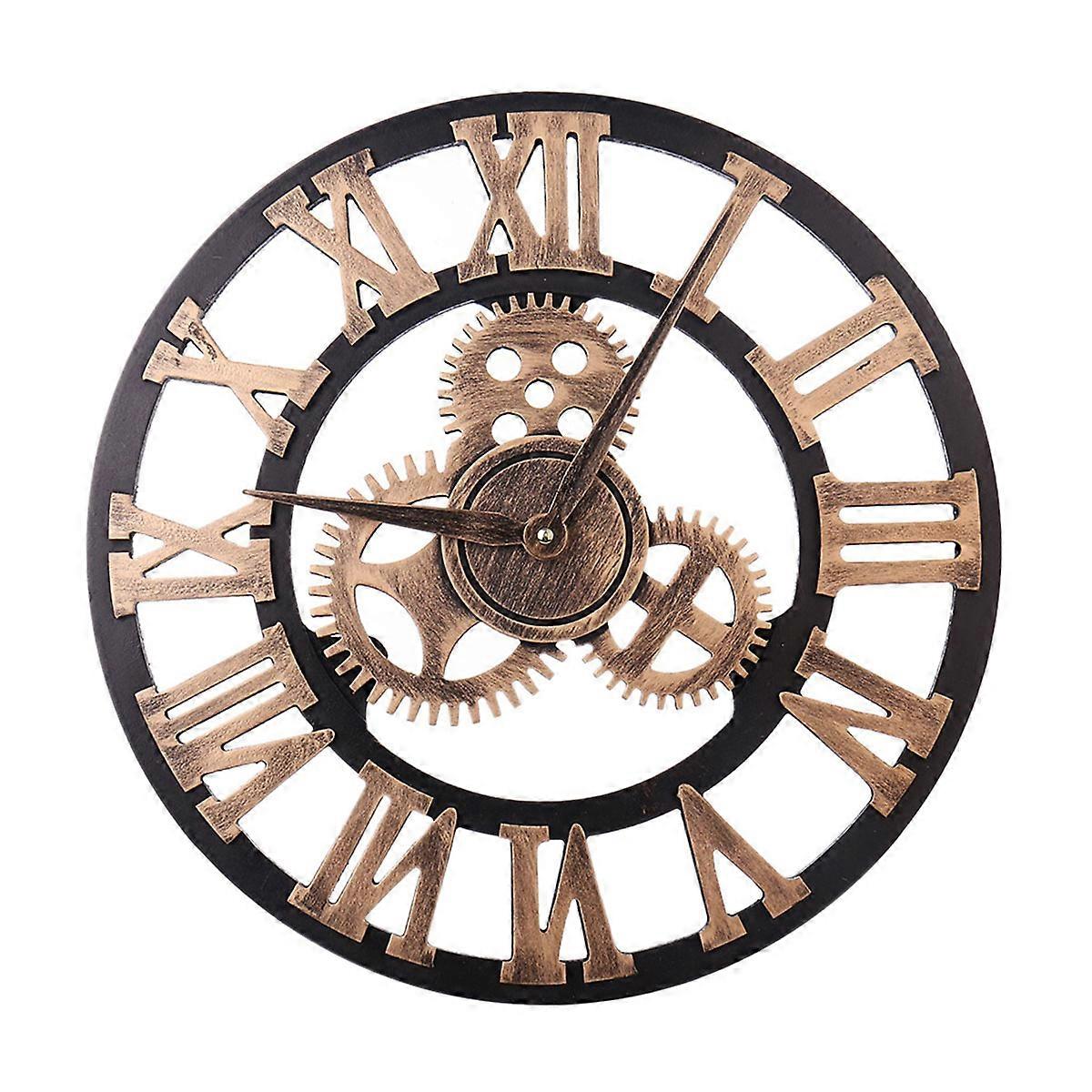 Wall Decor Clock with Quartz Movement for Home Decor present 40cm in Diameter Round Shape Light Brown 1Pack