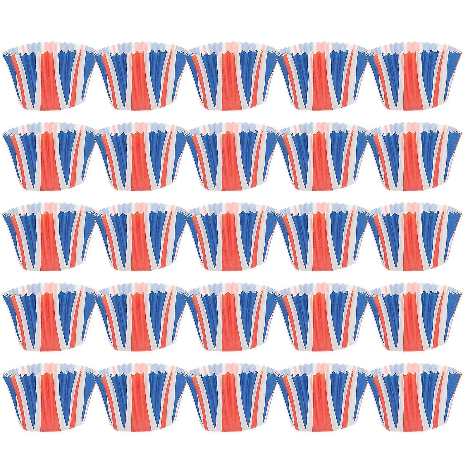 Paper Muffin Cups Union Jack Cupcake Liners For Snack Multi 7x7cm Simple And Elegant 100Pack