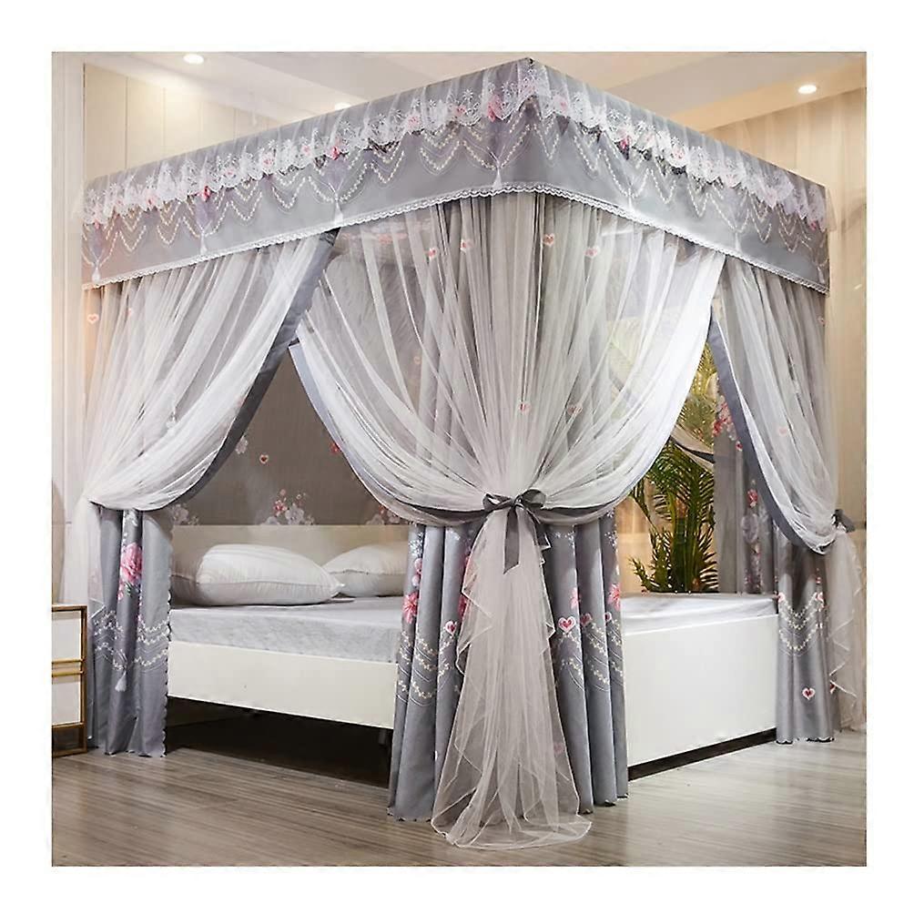 Yard Style Bed Canopy for Twin King, Bunk Bed Curtain Mosquito Net (Color: Pink, Size: 180x220cm)