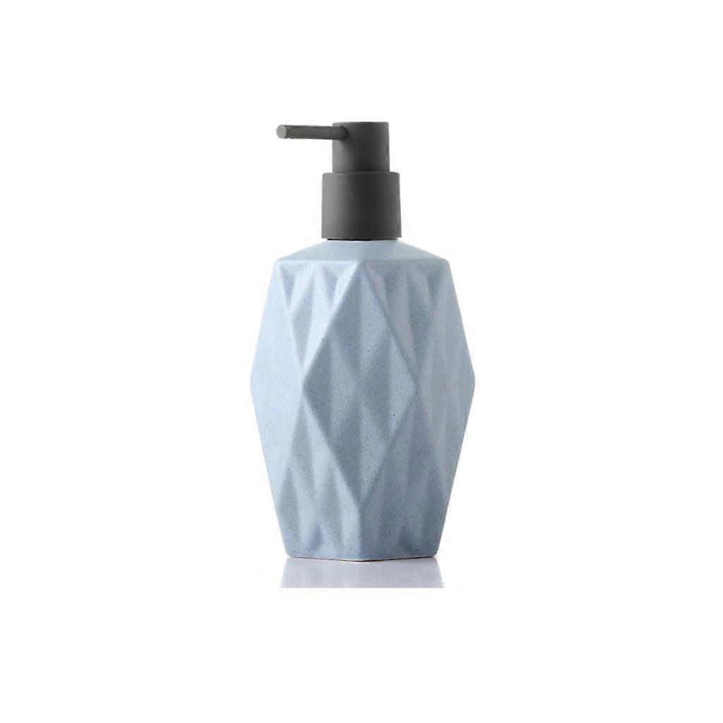 Pump Dispenser Bottle, 500ml Ceramic Lotion Pump Bottle, Multi-Functional Soap Dispenser for Shampoo and Liquid Soap, Blue