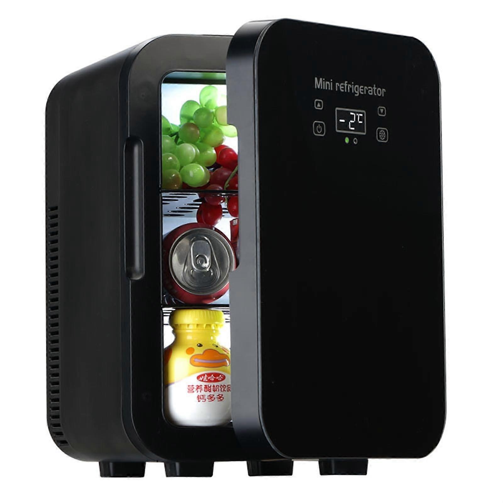 10L Mini Fridge for Bedroom, Electric Refrigerator with Temperature Control for Home, Office (Black)