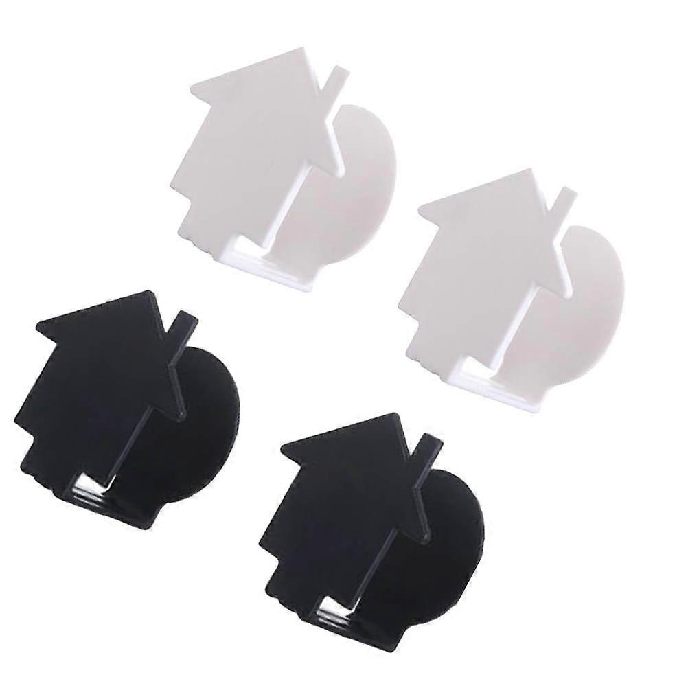 Practical Pot Lid Holder Kitchen Utensil Storage Organizer Rectangular Black 4Pcs Corrosion Resistance