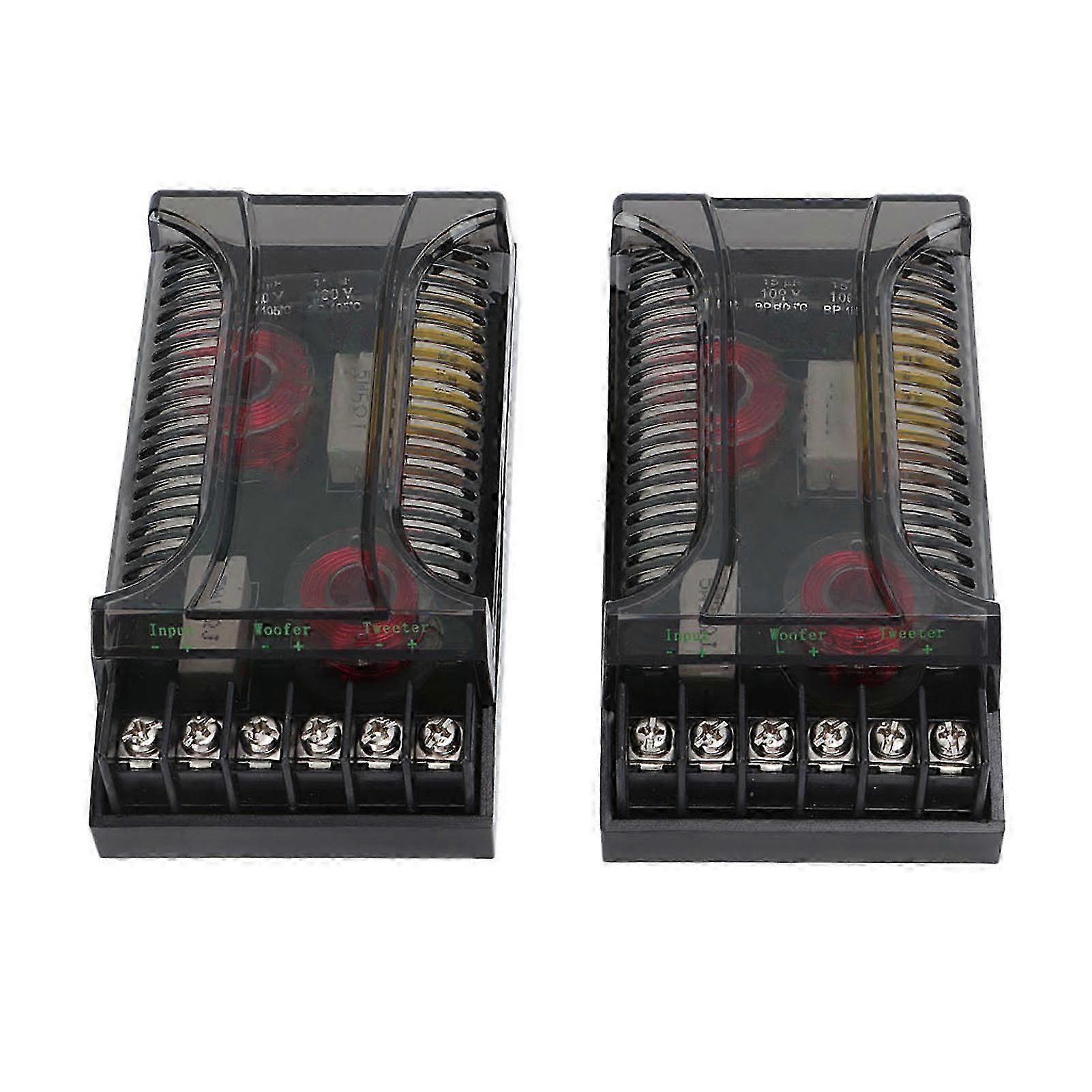 2Pcs 2 Way Car Audio Crossover Overcurrent Protection Universal Heat Dissipation Speaker Frequency Divider