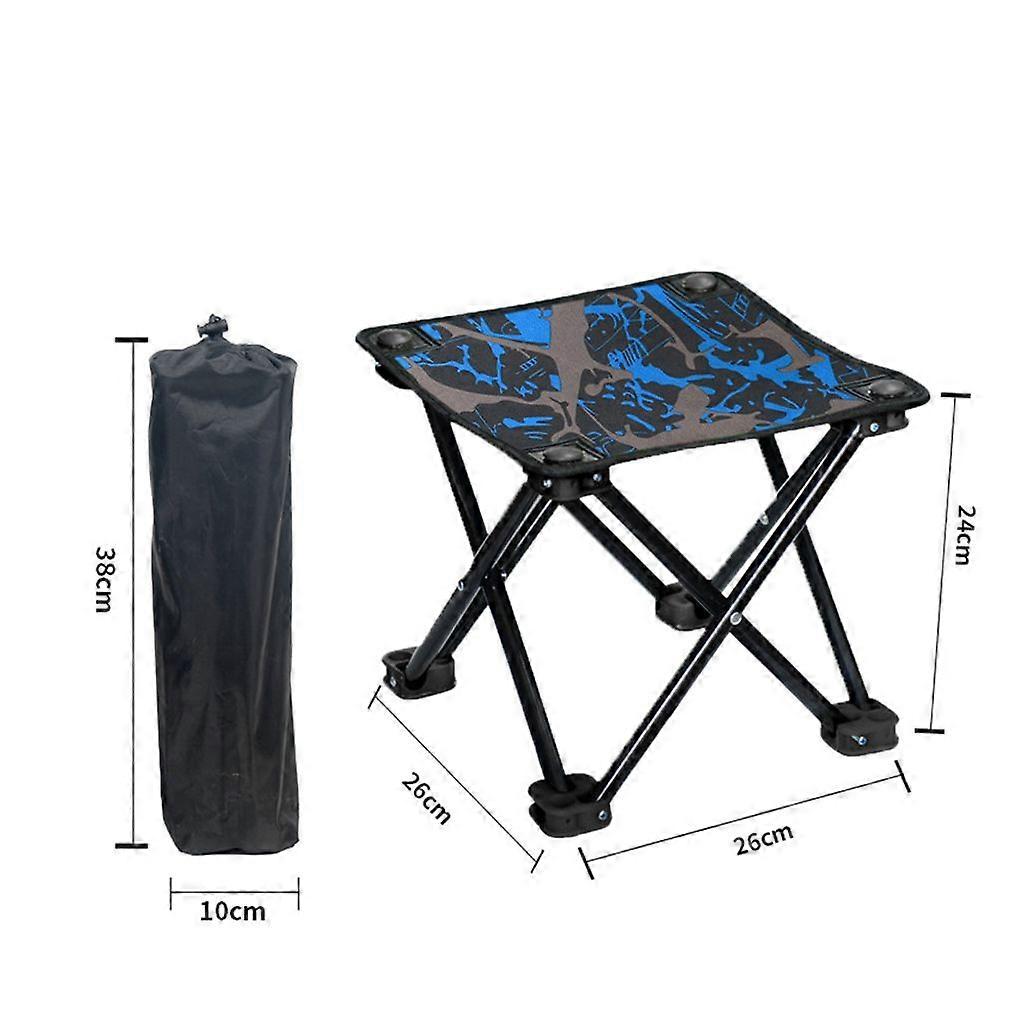 Foldable Portable Outdoor Camping Stool, 4-Leg, for Beach/Hiking/Fishing/BBQ