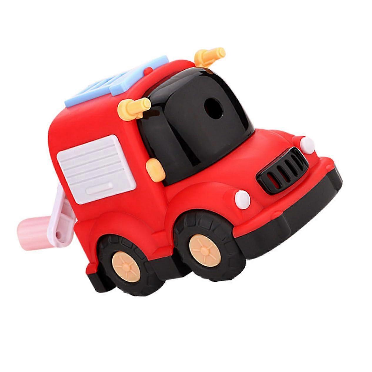 Pencil Sharpener Cute Car Design Small Plastic Sharpener for Colored and Mechanical Pencils in Red