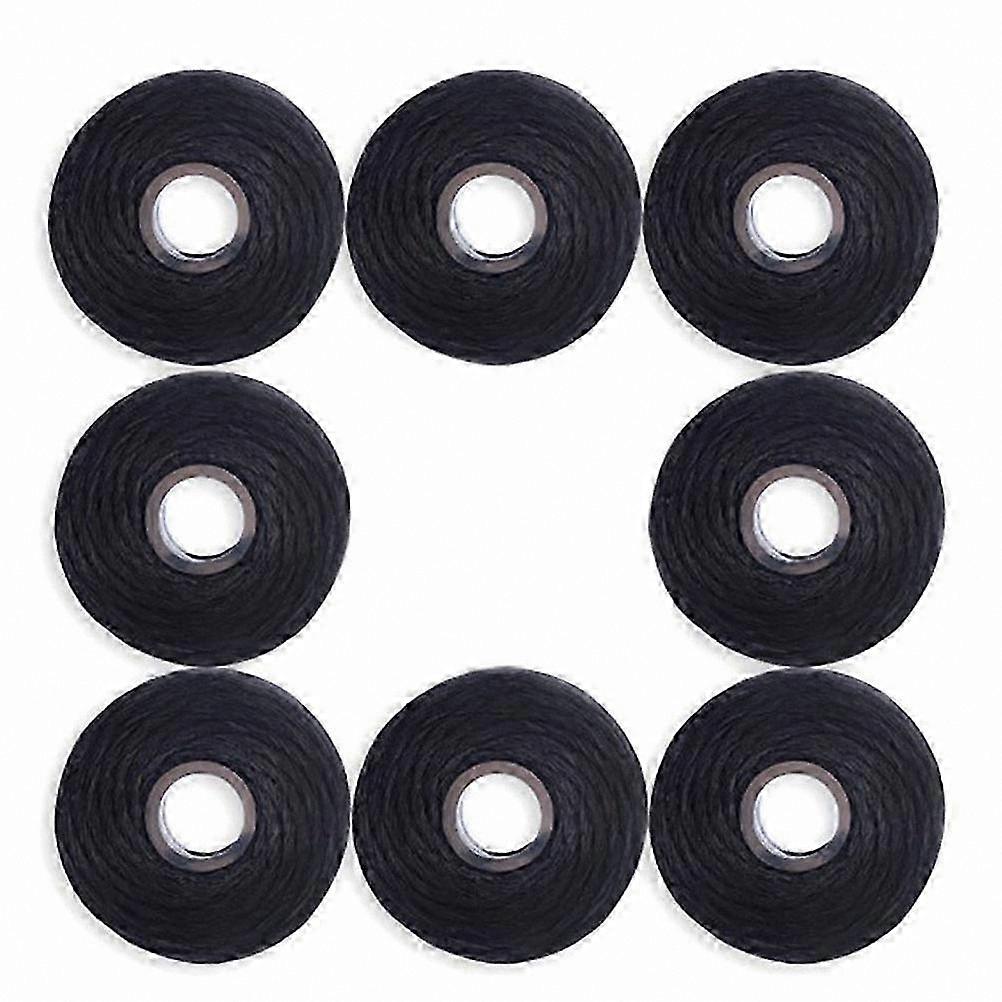 8-Pack Mint-Flavored Bamboo Charcoal Dental Floss with Built-In Spool and Wire Toothpick, 50M Replacement Cores (Black)