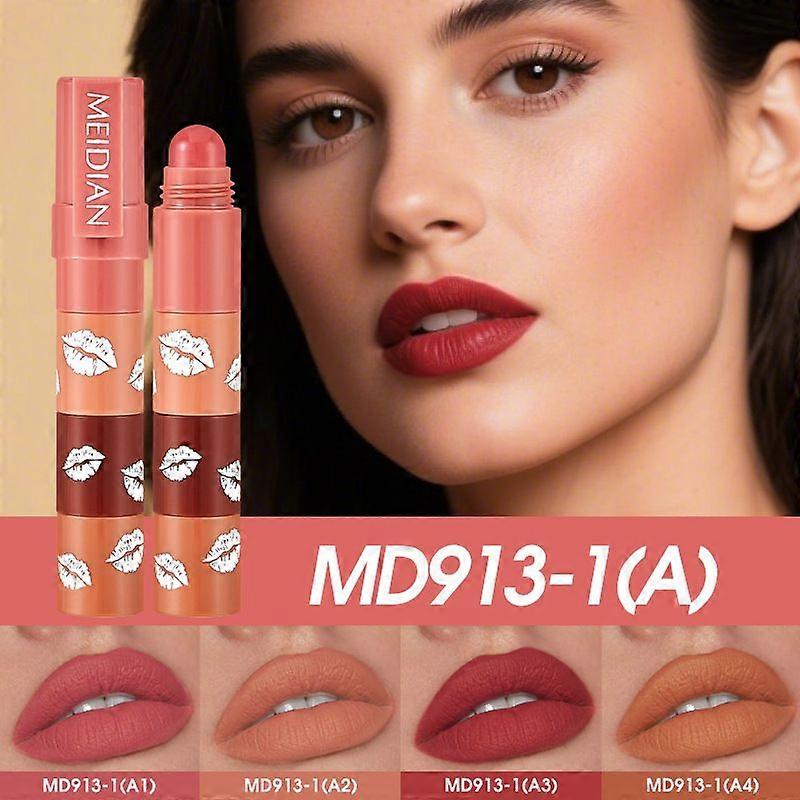 Lipstick Set - Lipstick Pen Lip Makeup 4 in 1 Matte Multicolor Combination - Lipstick Makeup Set with Layered Design, Waterproof, Gift for Mother or G