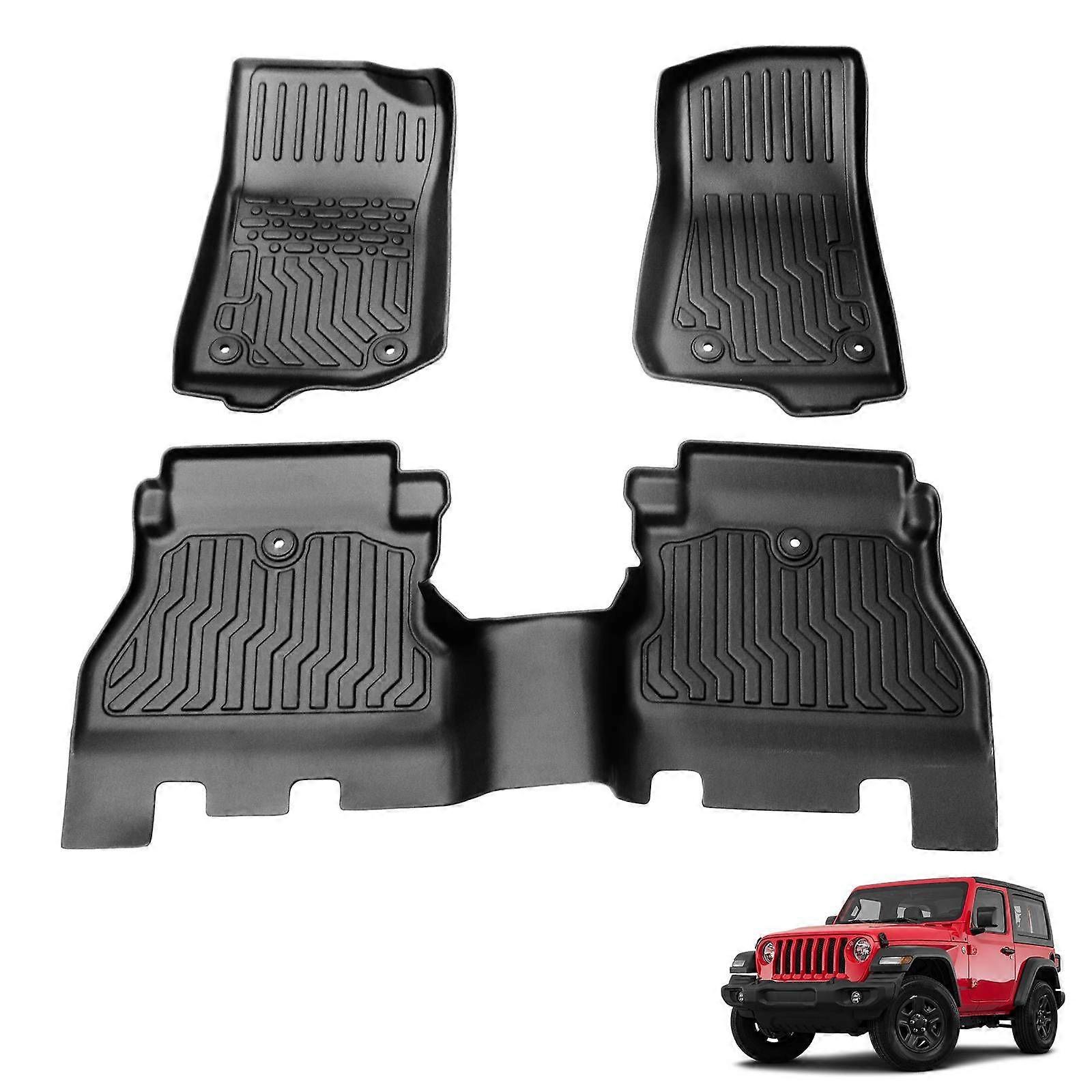 Floor Mats Floor Liners for 2018-2024 Jeep Wrangler JL 4-Door All Weather NO.0076