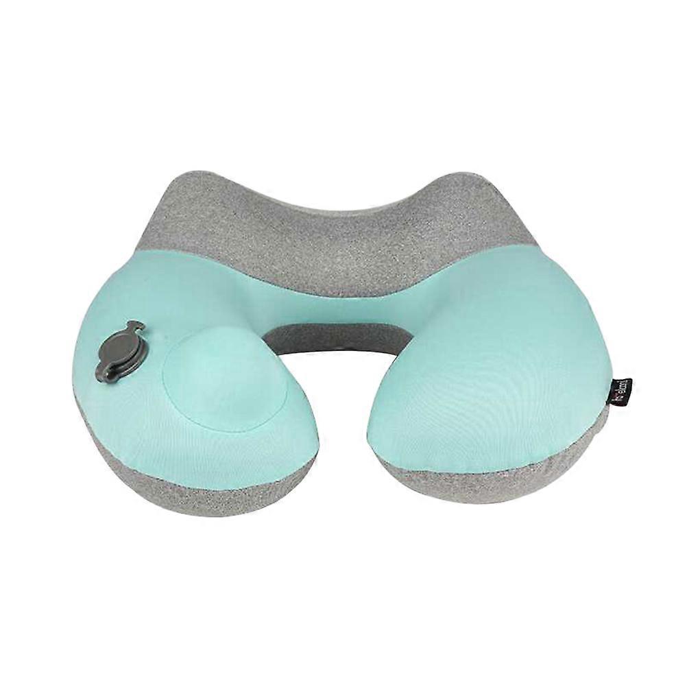 Inflatable Neck Pillow Compact U Shape Travel Cushion Lightweight Quick Inflate Extra Soft Washable Design for Camping Luggage Travel Grey Blue