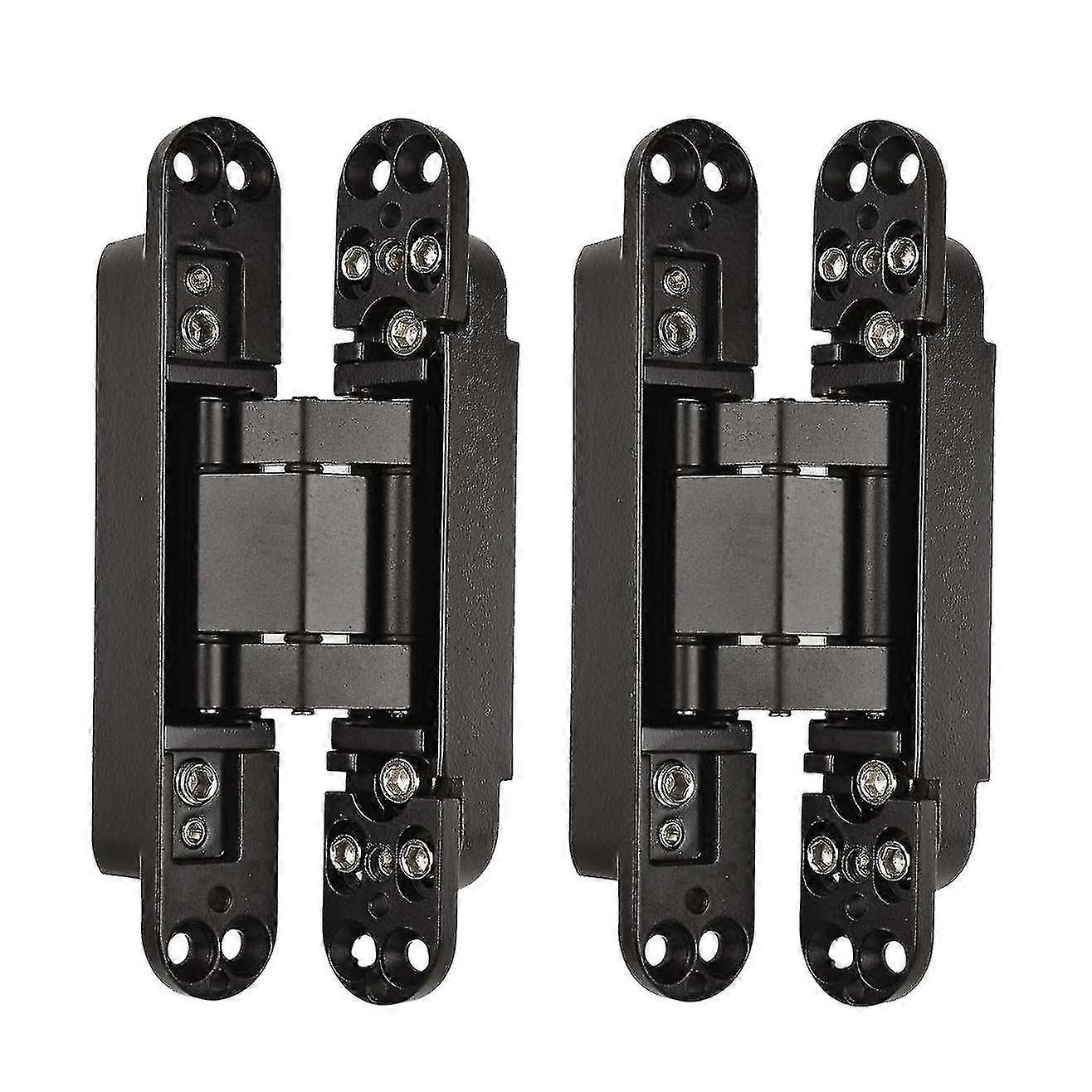 HG 2 Pcs 6 Inch Hidden Door Hinges Hidden Hinges 180 Degree Rotating Hinges 3-Way