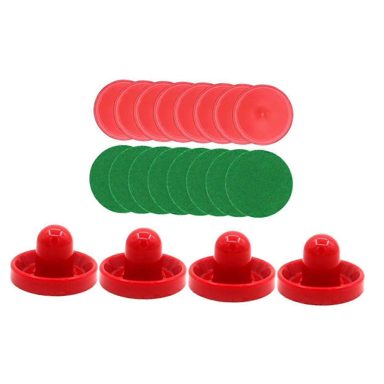 Air Hockey Accessories Set - Red Pusher Puck, Plastic Paddle, and Balls for Air Hockey Table Games