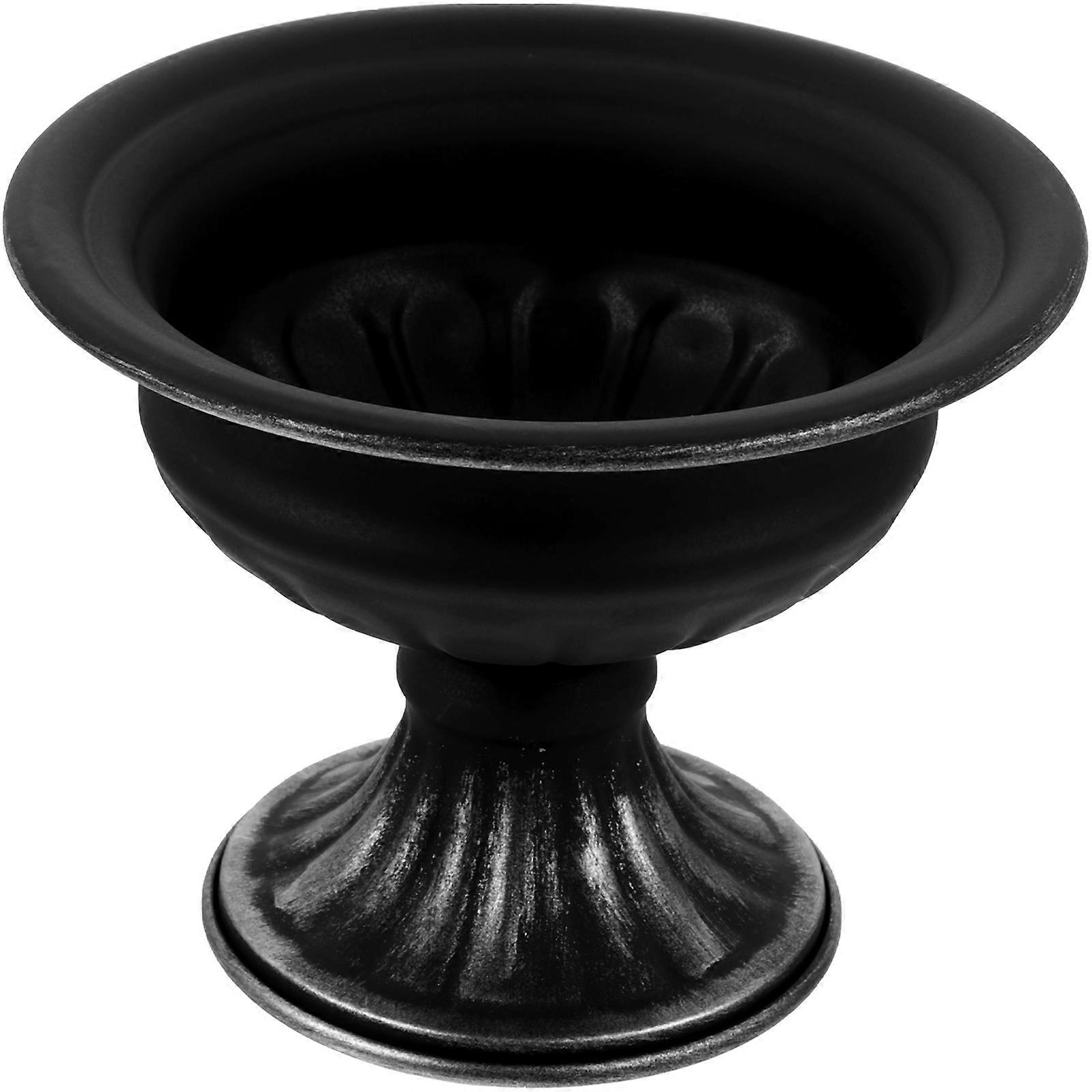 Black Iron Vase for Decor Simple Style Elegant Desktop Ornament 1pc