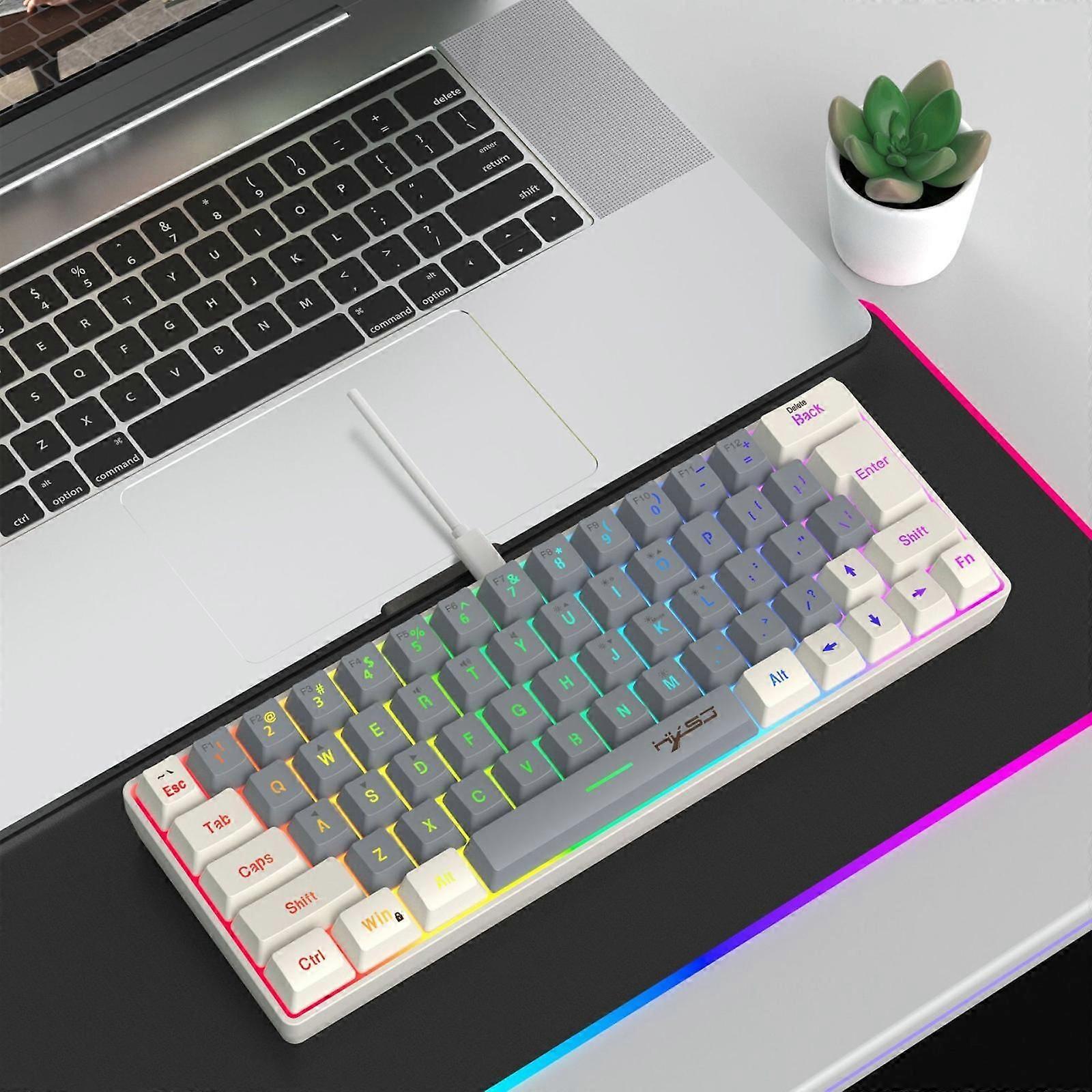Wired RGB Backlit Keyboard V400 Beige + Grey