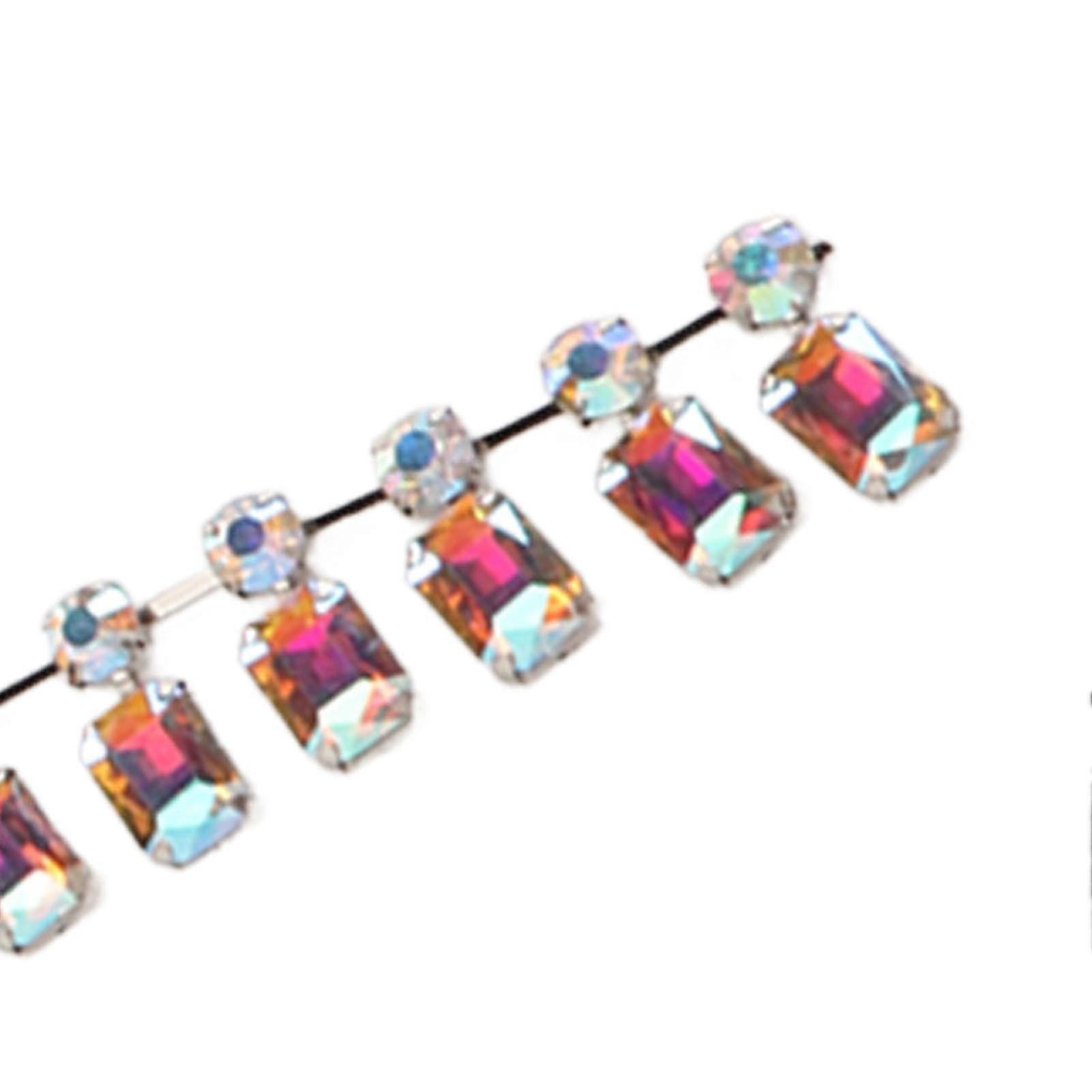 Rhinestone Chain DIY Cuttable Colorfast Champagne AB Color Crystal Rhinestone Chain Trim for Decoration