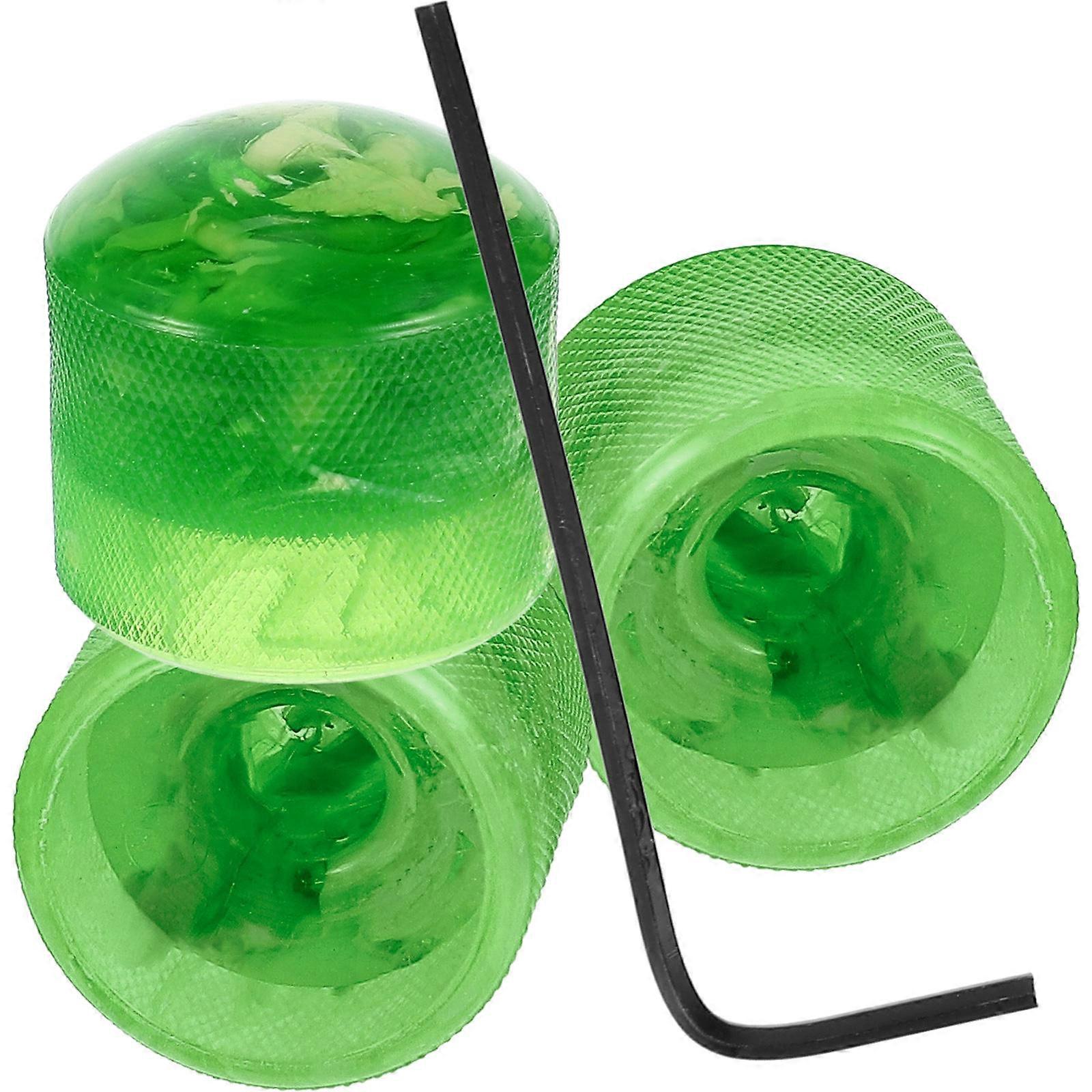 Potentiometer Knobs Electric Guitar Accessories Volume and Tone Replacement Round Shape Plain Top Design Green Color 1.8x1.8cm