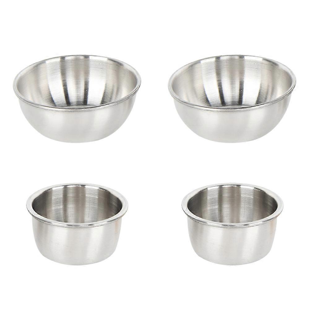 Stainless Steel Condiment Cups Set of 4 Smooth, Easy Clean Sauce Containers for Gravy, Salad Dressing, and Dips Ideal for Kitchen, BBQ,