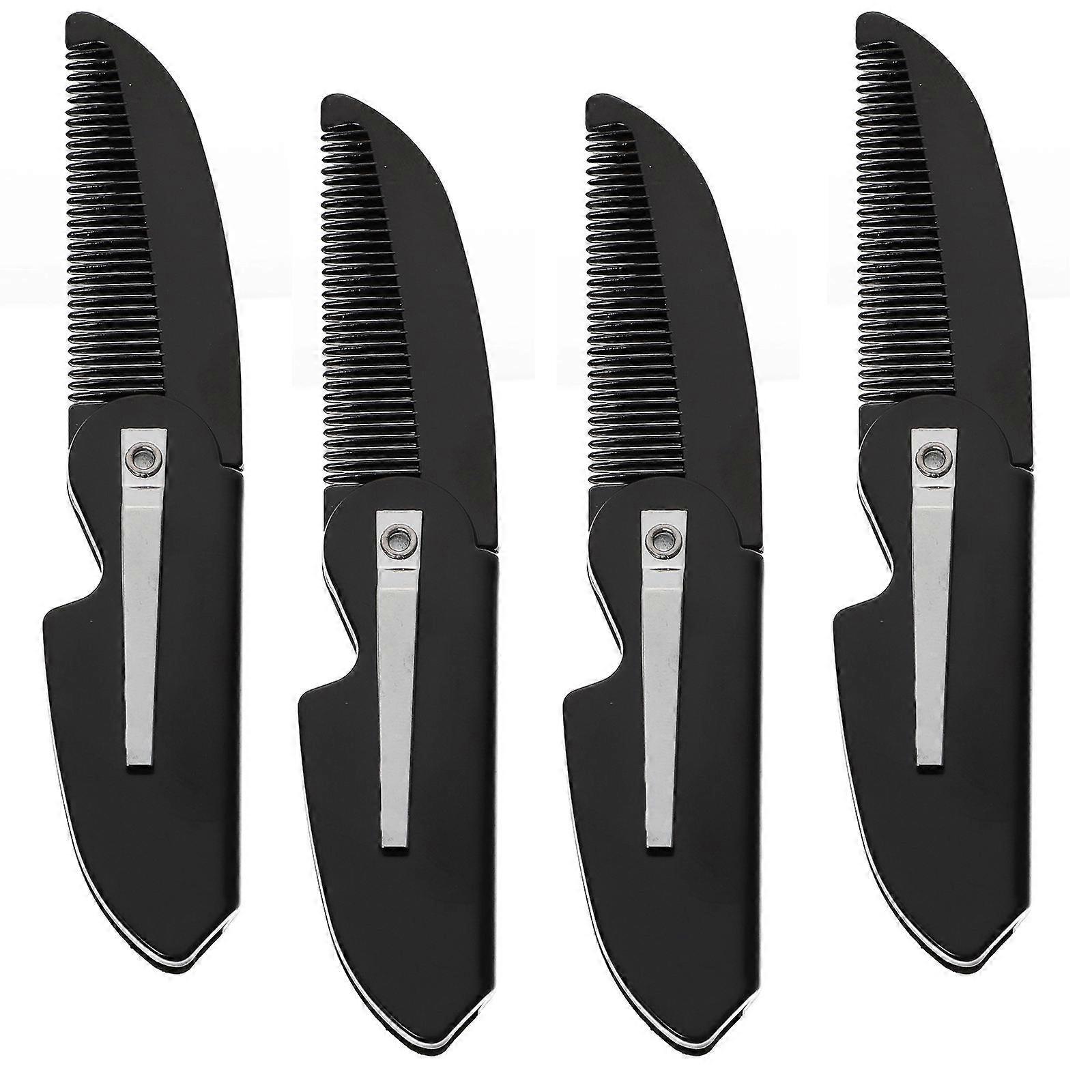 Pocket Folding Comb Household Combs Beard Grooming Compact Plastic 4Pcs