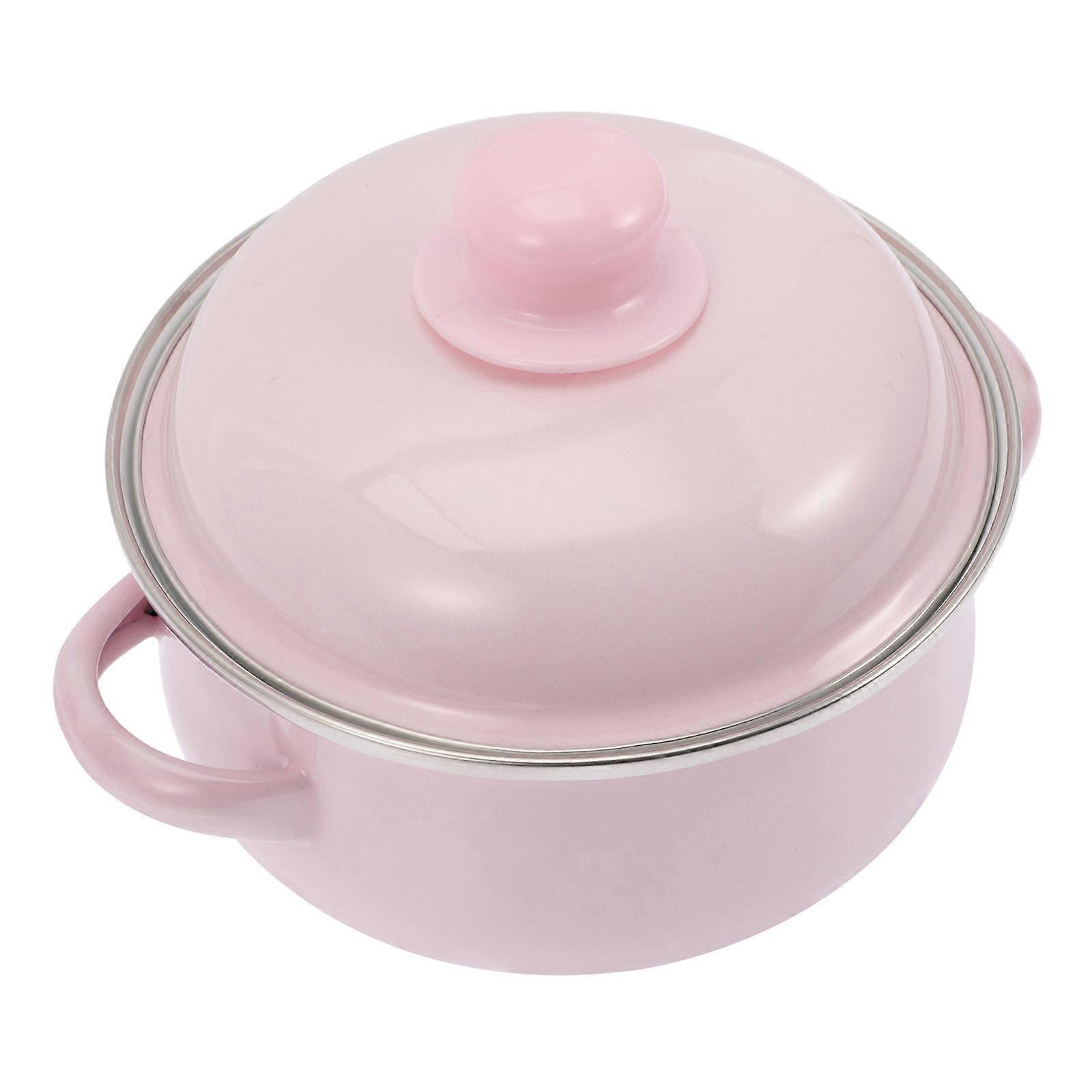 Thicken Enamel Pot For Home Users With Anti-Skid Handles Long Time Heat Retention 1Set