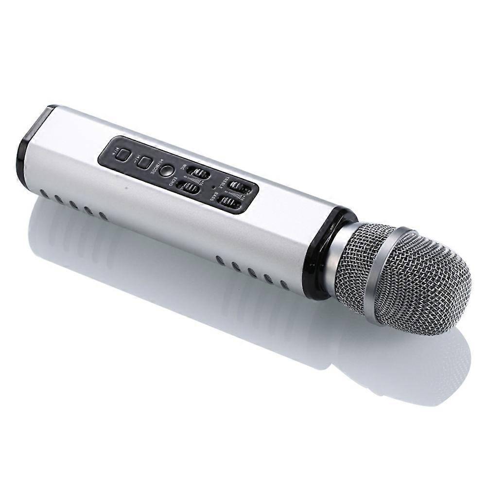 K6 2 in 1 Wireless Microphone Bluetooth-Compatible Speaker with LED Light HiFi Sound Reverb Effect K