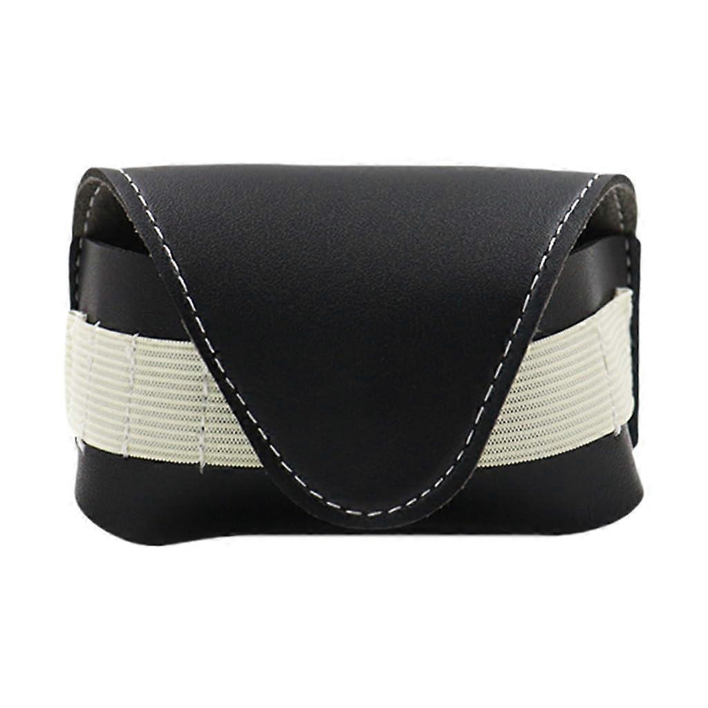 Golf ball bag, practical storage bag for balls, made of leather, for men, black.