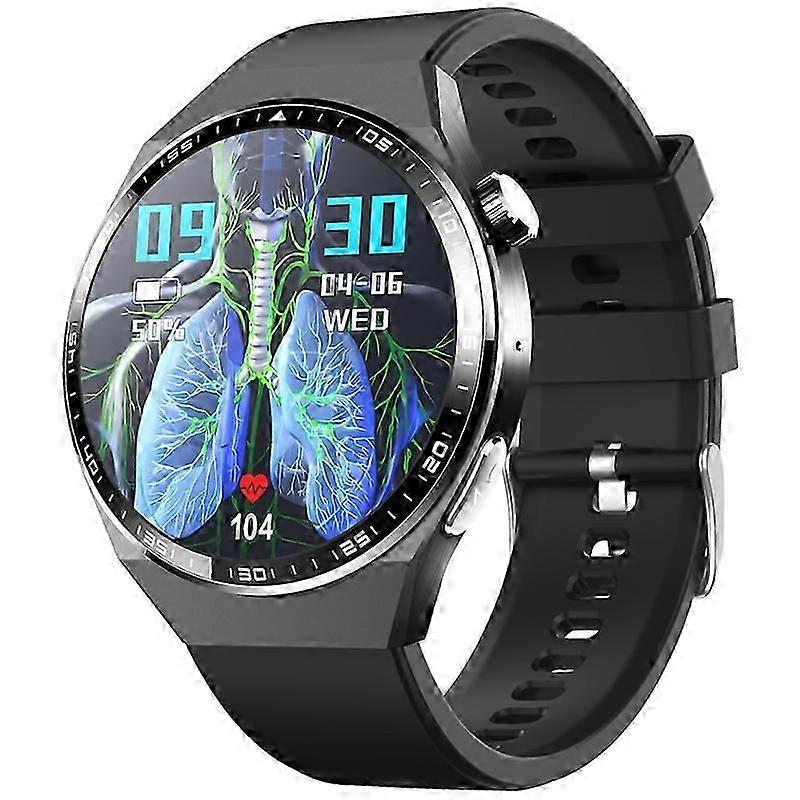 Smartwatch with Bluetooth Calling, Non-Invasive Blood Sugar Monitoring, ECG, SOS Alert, Step Counter, and Sports Tracking(Black)