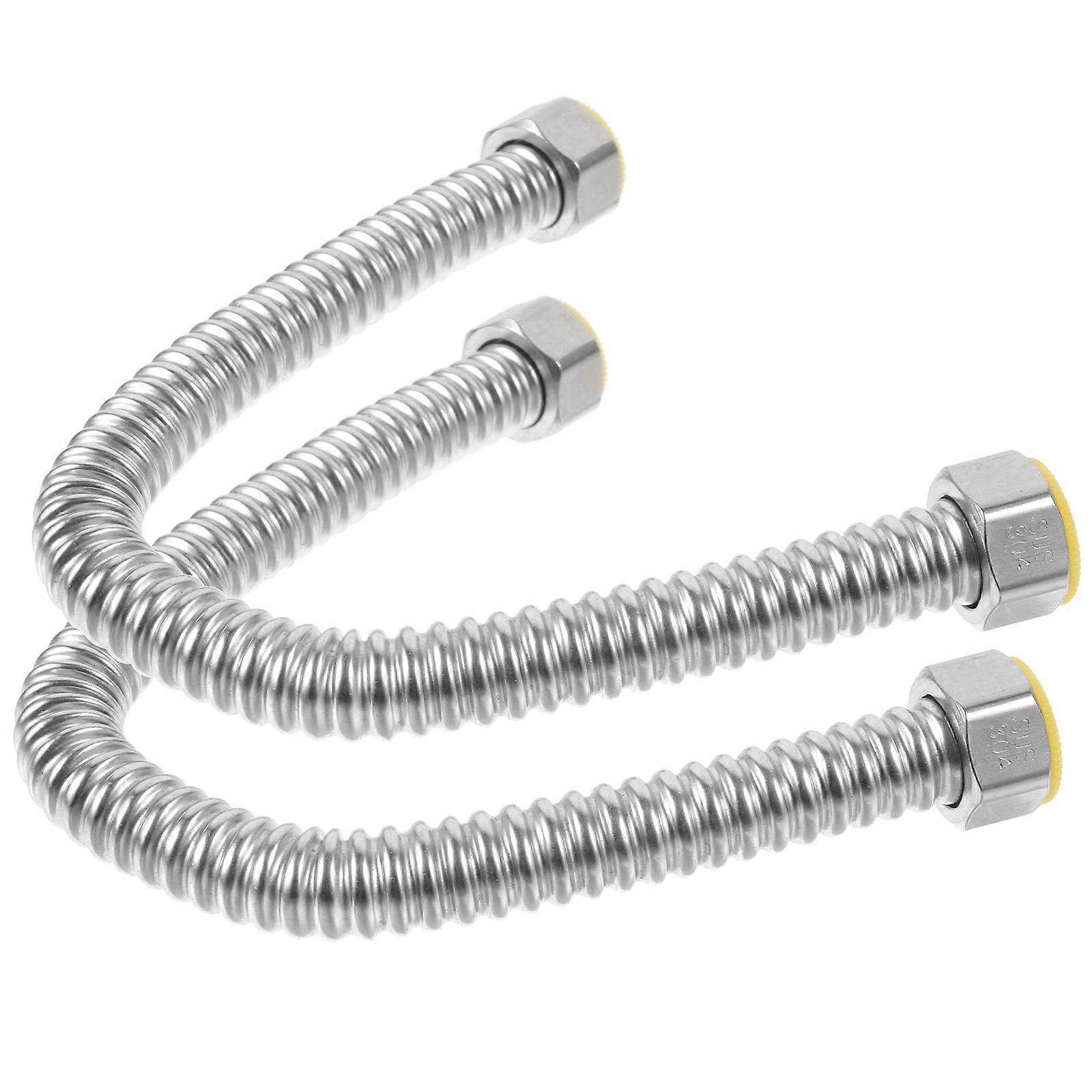 Stainless Steel Corrugated Hose for Water Heater Use Silver Flexible and Easy to Install 30CM