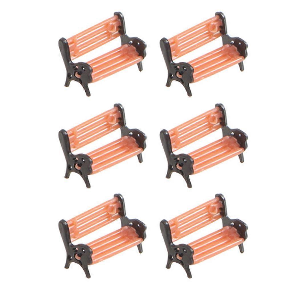 Small Park Bench Models Miniature Chairs Station Platform Streets and Projects 6Pcs