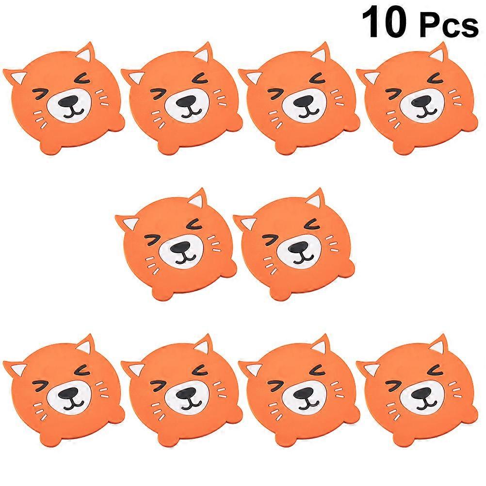 Heat Resistant Mat For Dining Table Cartoon Coasters Pvc Non-Slip Waterproof Place Mats For Home Office 9.2X8.5X0.2 Cm 10Pcs