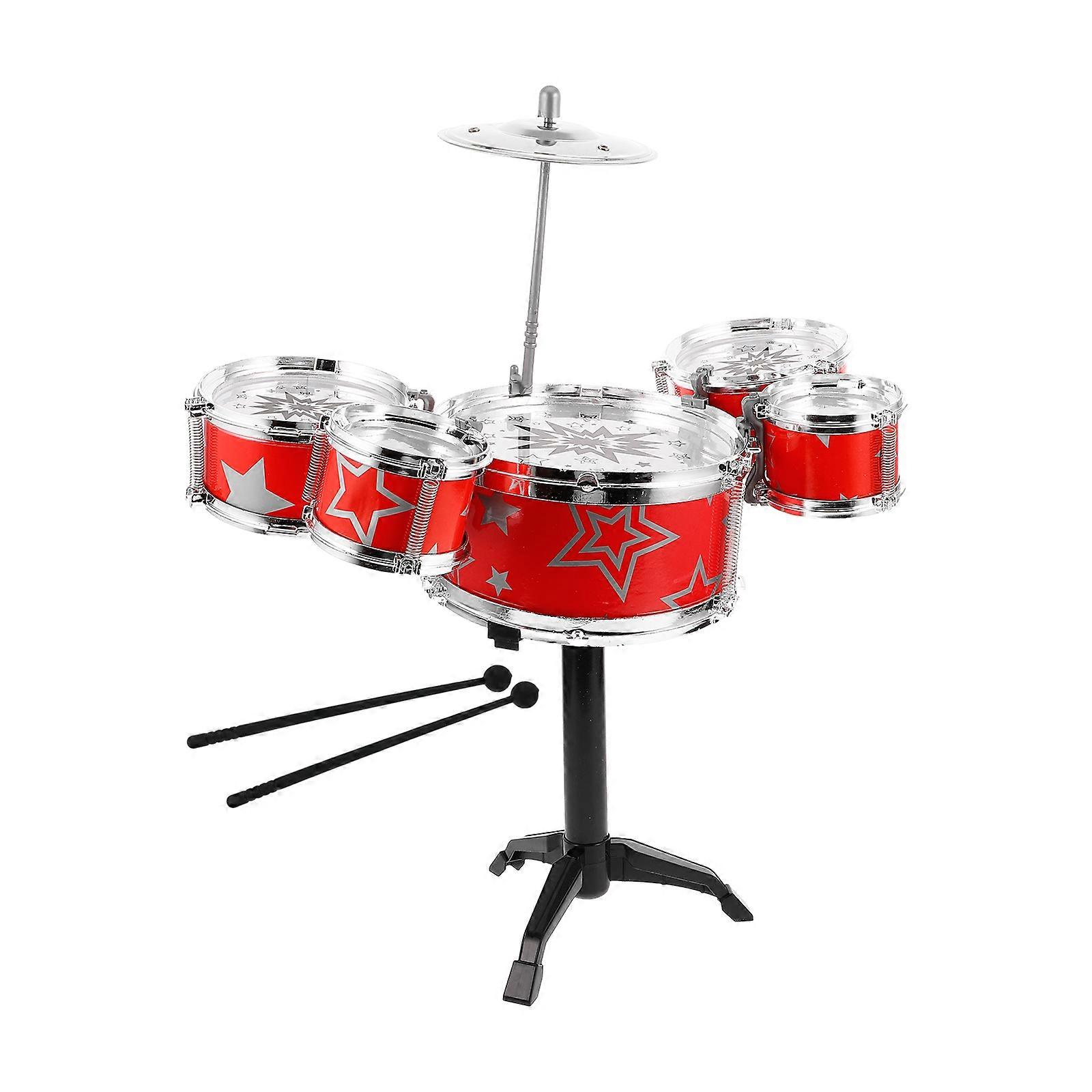 Jazz Drum Kit Drum Set Educational Toy For Toddlers Percussion Instrument Beginner Drummers Christmas Favor 1Pack