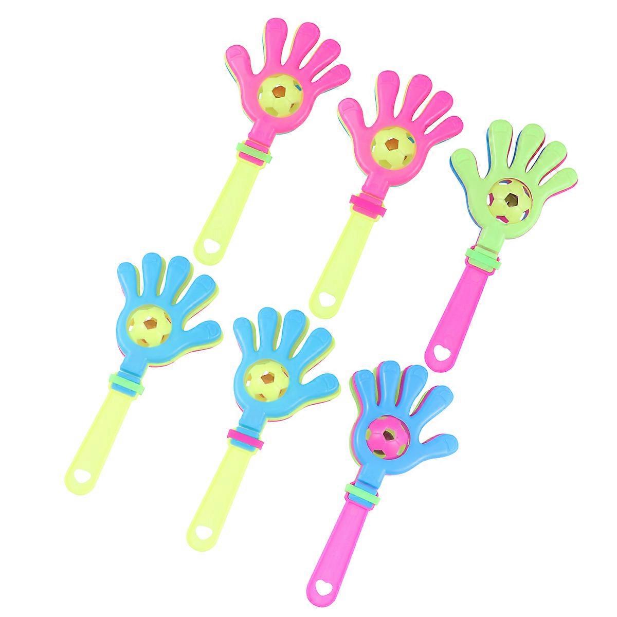 8pcs Hand Clappers with Bells for Sports Meet Concert Party Assorted Color Plastic Toy