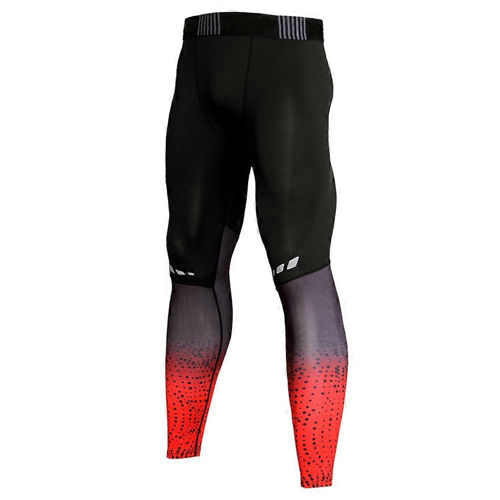 Cycling Leggings Men Tight Fitting Compression Design Muscle Support Promote Circulation Red XXL 1Pack