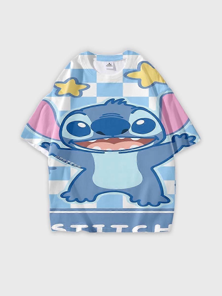 T-shirt round neck Cartoon Pattern loose short sleeve D583