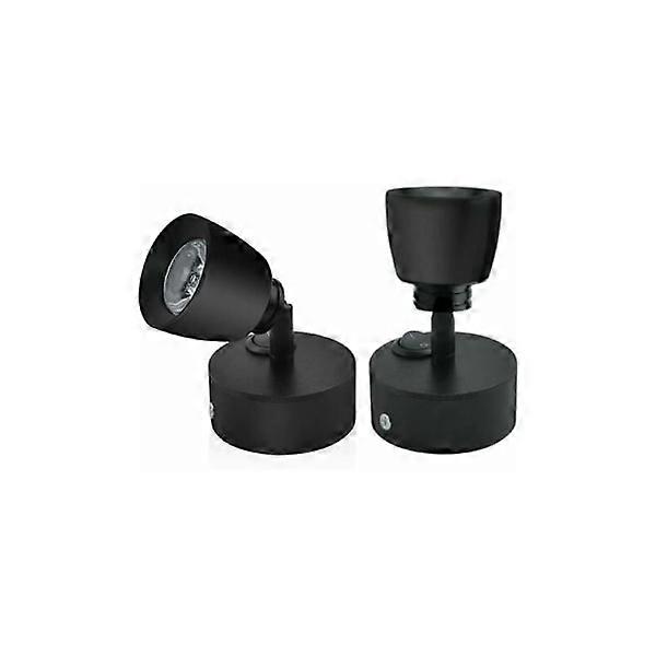 2 stuks LED leeslamp 12V 3W - Zwarte interieur wandlamp met schakelaar - Flexibele verlichting 180° RV Voor boot, caravan, camper, jachtwagen (warm wit).