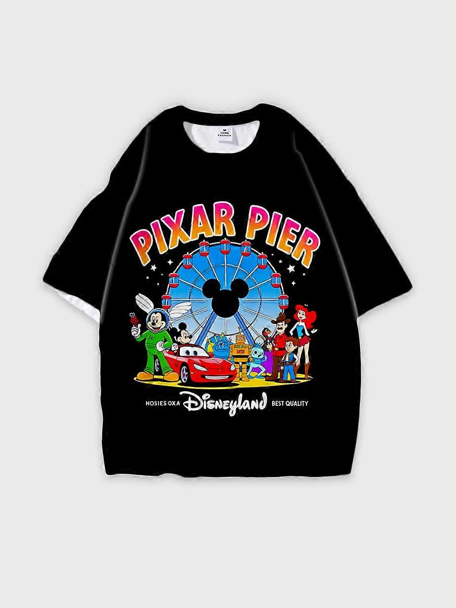 T-shirt round neck Animation Pattern loose short sleeve E1115