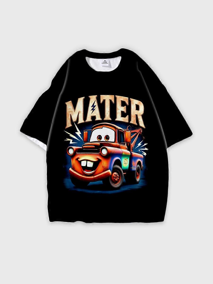 T-shirt round neck Animation Character Pattern loose short sleeve E1374
