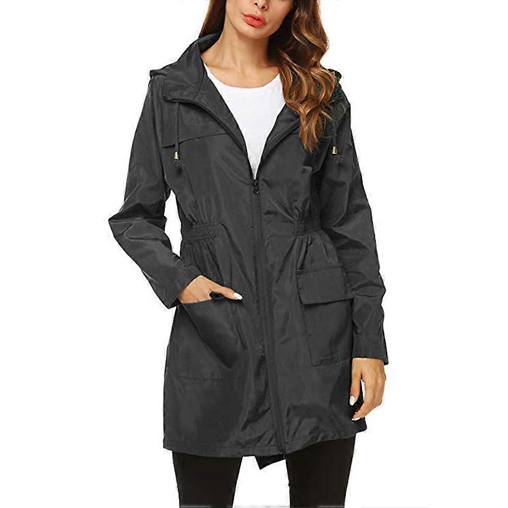 Windproof Lightweight Rain Coat For Women Sized S With Adjustable Drawstring Waist For Cycling Adventures 1Set
