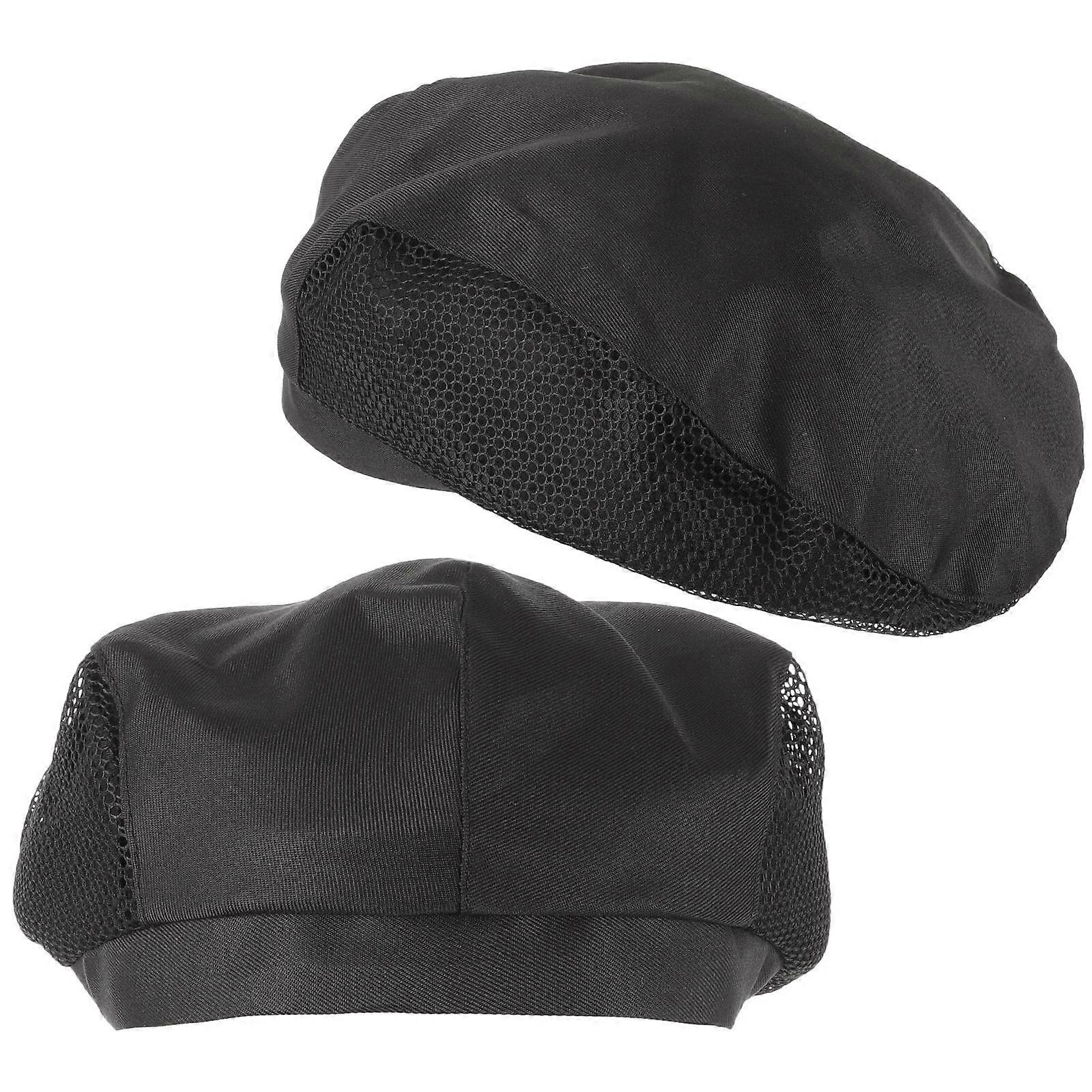 Reusable Washable Cook Hat For Catering Schools And Daily Wear In Black 2Pcs Size 9.8X9.6X3.9In