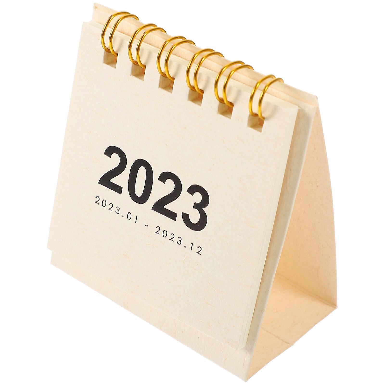 White Paper Desk Calendar for Home Use Bright and Simple Design 7 Inch by 5 Inch